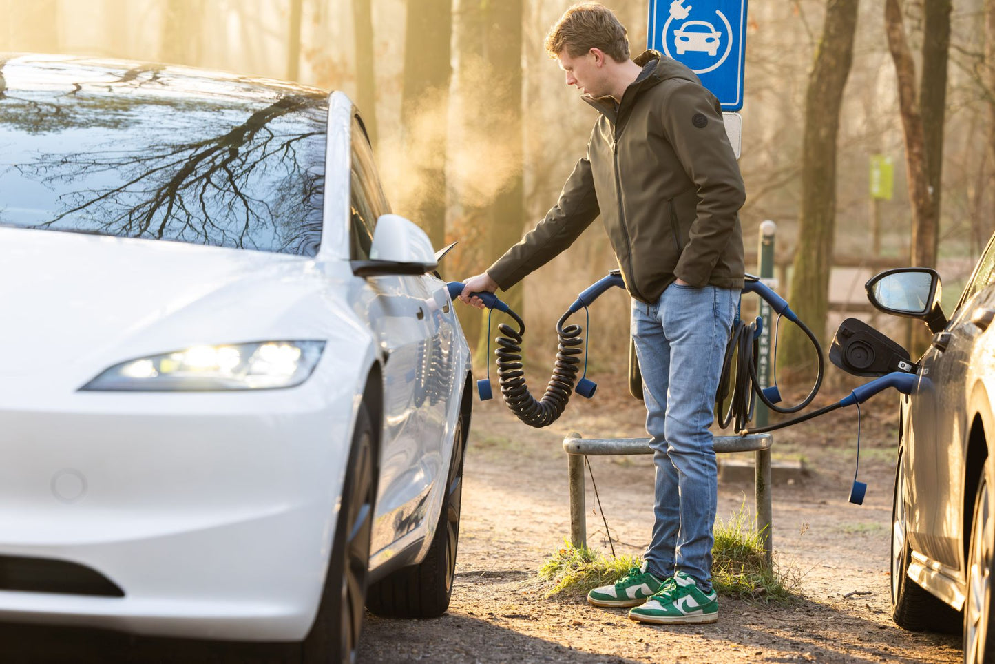 Type 2 | 1 phase | 32a | 7.4kW | câble de recharge spirale