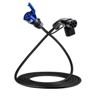 Câble adaptateur type 2 (côté station de charge) vers prise 16A CEE bleue 3 pôles 