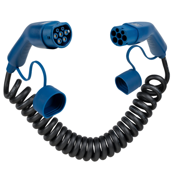 Type 2 | mode 3 | 32a | 22kW | câble de recharge spirale