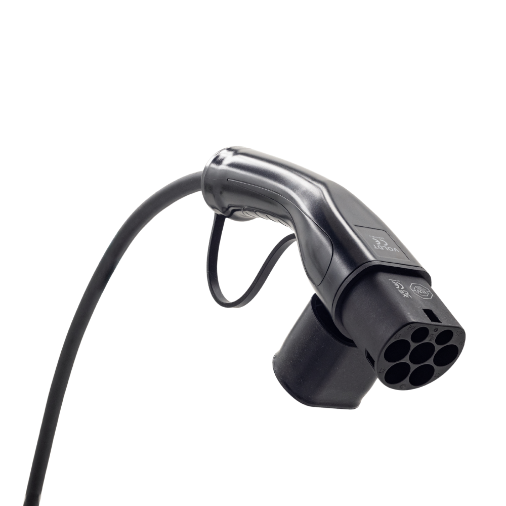 Câble adaptateur type 2 (côté station de charge) vers prise CEE bleue 32A à 3 pôles