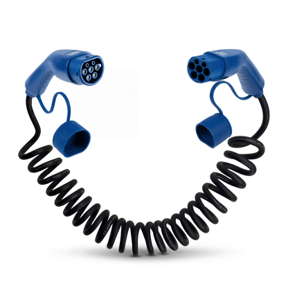 Type 2 | mode 3 | 16A | 11kW | câble de recharge spirale