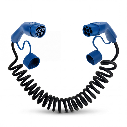Type 2 | mode 3 | 16A | 11kW | câble de recharge spirale