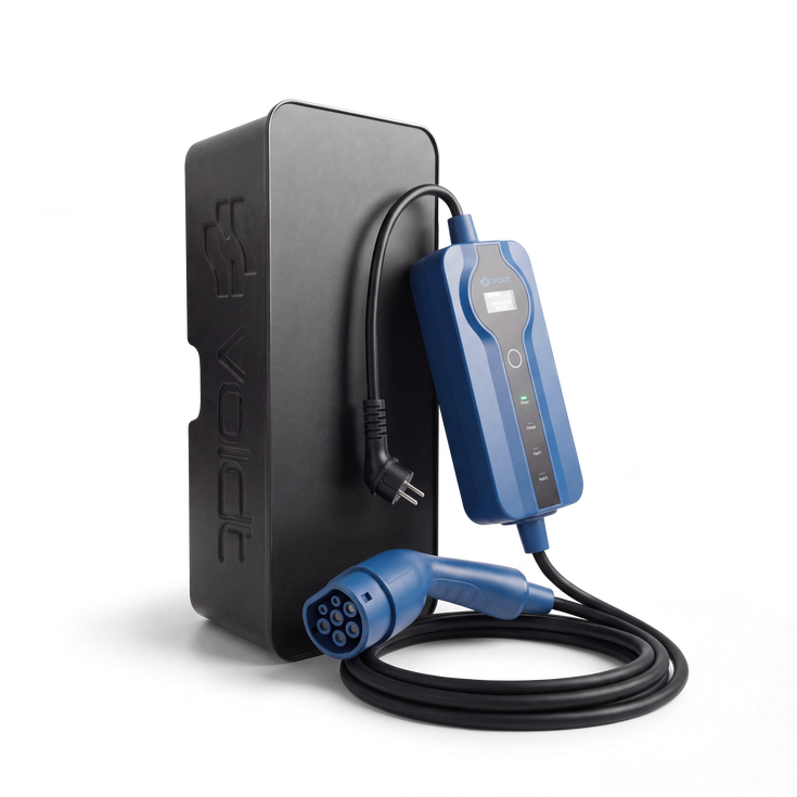Voldt® Portable Charger with Type 2 connector and the Household Charger Box wall unit