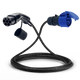 Câble adaptateur type 2 (côté station de charge) vers prise 16A CEE bleue 3 pôles 