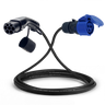 Câble adaptateur type 2 (côté station de charge) vers prise 16A CEE bleue 3 pôles 